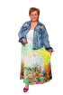 Plus size bavlnená sukňa - rozkvitnutá lúka